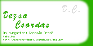 dezso csordas business card