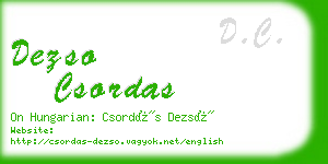 dezso csordas business card